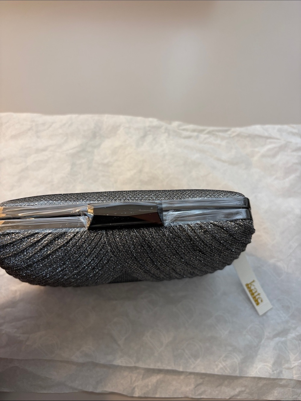 Kate Landry Silver Sparkle Clutch Evening Bag NWT - Picture 2 of 8
